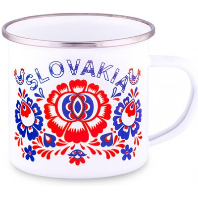 Smaltovaný hrnček Slovakia kvet I