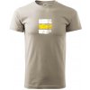 Turistická značka - žltá - Klasické pánske tričko vyššej gramáže - 2XL ( Ľadovo sivá )