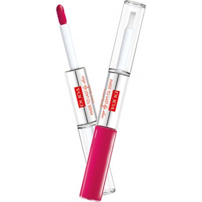 PUPA Milano Dlhotrvajúci tekutý rúž Made To Last Lip Duo (Liquid Lip Colour) 2 x 4 ml 004 Geranium Fuchsia