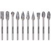 EXTOL INDUSTRIAL Sada karbidových fréz, 10ks, ø6mm, stopka ø3mm, celková dĺžka 50mm, 8703810