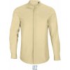 NEOBLU 3792 BART MEN / Pánska popelínová košeľa s dlhým rukávom - beige M