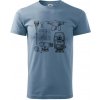 Geodet teodolit dron - Klasické pánske tričko vyššej gramáže - XL ( Denim )