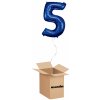 HeliumKing Balónový box Narodeninové číslo 5 modré 86 cm