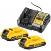 Sada Nabíjačka Slim XR Li-Ion 10,8V, 14,4V a 18V + 2x2,0Ah akumulátor DEWALT DCB1104D2