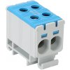 Tracon Dvojitá rozvodná odbočná svorkovnica na DIN lištu 2x2,5-35mm² modrá FLEAL-35/2K