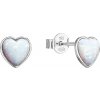 MSPERK Strieborné náušnice srdiečka so syntetickým opálom Ag 925/1000