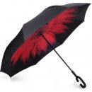 Dáždnik Květ obrácený deštník červený
