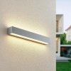Nástenné svietidlo Lucande LED Lengo, 50 cm, strieborné, 2 svetlá, IP65 - 9616204