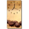 Sklenené hodiny vertikálne Hnedý kávovar 30x60 cm