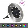 Zapustené solárne svetlá do zeme 8 ks, LED svetlá, RGB farby