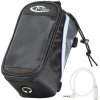 tectake 401612 držiak na smartfón s taškou na bicykel - 20,5 x 10 x 10,5 cm, čierna / sivá / modrá