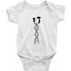 DNA huby Dojčenské body krátký rukáv biele