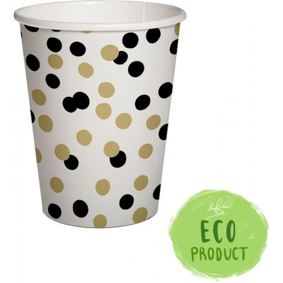 Papierový pohár PAW Eco 250 ml Confetti gold black