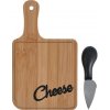 Excellent Houseware Sada na krájanie syrov Cheese, bambus, 20x12 cm