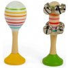 Bigjigs Toys Sada Rumba koule žlutá a rolničky zelené