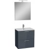 Kúpeľňová zostava s umývadlom, zrkadlom a osvetlením VitrA Mia 59x61x39,5 cm antracitový lesk MIASET60A