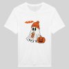 HALLOWEEN - ghost,pumpkin and bat - biele tričko - XL