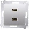 KONTAKT-SIMON Zásuvka USB dvojitá Simon 54 premium modul strieborná