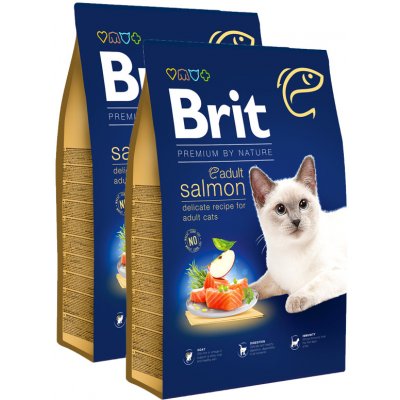Brit Premium Cat by Nature Adult Salmon 2 x 8 kg