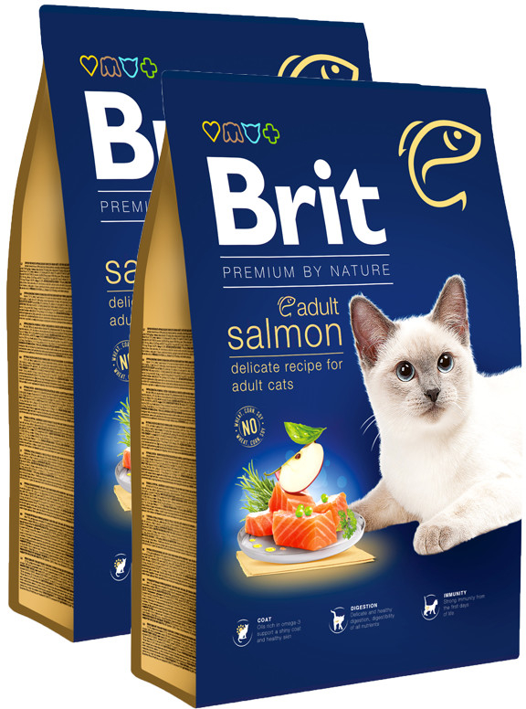 Brit Premium Cat by Nature Adult Salmon 2 x 8 kg
