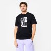 DOMYOS ADIDAS pánske fitness tričko strih regular bavlnené čierne 4XL