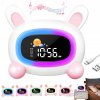 Detský digitálny budík oválny biely s LED displejom