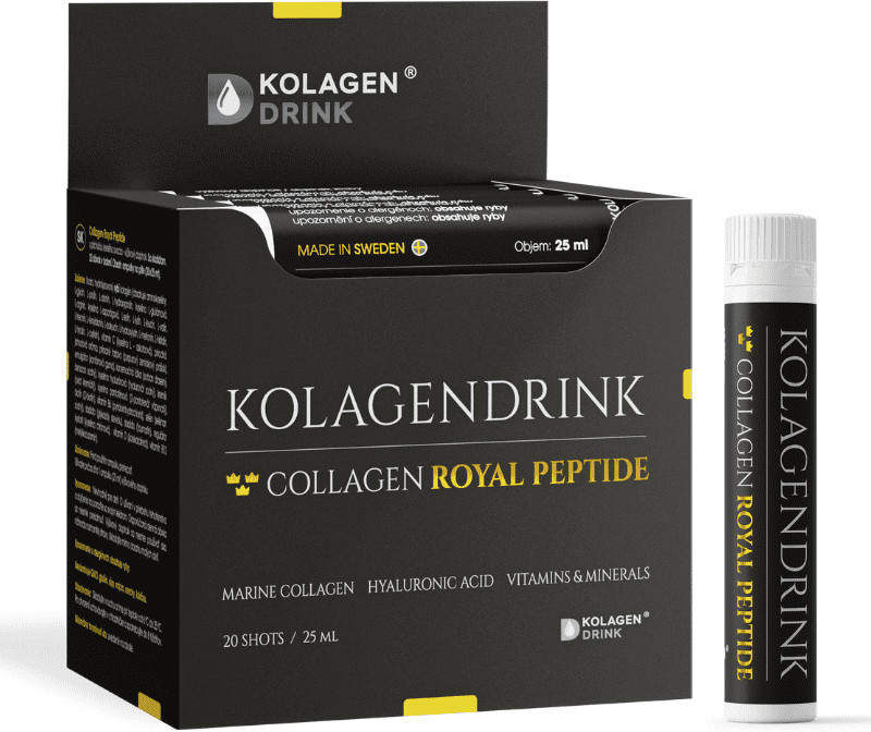 KolagenDrink Royal Peptide Shots prémiový hydrolyzovaný morský kolagén 20x 25 ml ampuliek