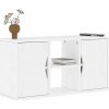 TV stolík „ODDA” Biely 79x24x40 cm Masívne drevo Borovica