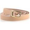 Dámsky kožený opasok béžový so sponou v zlatej farbe 203Z-07 - 90