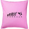 Parkour evolúcia - Vankúš 50x50 - 50x50 - Vrátane výplne ( Ružová )