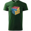 Rubikova kocka kreslená - Klasické pánske tričko vyššej gramáže - 2XL ( Fľaškovozelená )