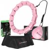 Masážna hula hoop HMS HHW11 so závažím + zoštíhľujúci pás PLUS SIZE ružový