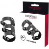 Darkness Adjustable Leather Double Penis And Testicles Ring - Krúžok Na Penis
