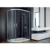 Besco MODERN 185 asym.sprch. kút 100x80cm+vanička liat.mramor LAKA,Číre sklo,rám Chróm,Ľav BCASYMO1080CCVL