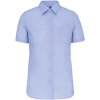 Kariban Košile Judith K548, popelínová, krátký rukáv, dámská COT20K54821213-bright sky 3XL Modrá nebesky jasná