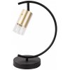 EUlight Stolná lampa Ricky, 1x zlaté/transparentné plastové tienidlo, b
