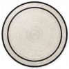 Kruhový kusový koberec Hanse Home Jute Braided 106331 Natural Ivory Black Ø 200 cm
