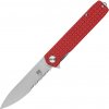 CobraTec Medium Cayden Red Drop Serrated D2 G10 Linerlock 01CT027