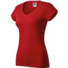 MALFINI ADLER 162 FIT V-NECK DÁMSKE BAVLNENÉ TRIČKO ČERVENÉ 07 - S
