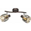 GLOBO 54357-2B INDIANA stropné bodové svietidlo/spot 2xE14 čierna matná, zlatá, dymová