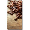 Sklenené hodiny vertikálne Kuchynská zrná hnedé kávy 30x60 cm