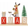Drevená vianočná dekorácia nápis XMAS 18,5 cm