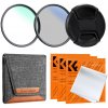 K&F Concept Sada filtrov na objektív 67 mm UV + CPL + krytka objektívu + 3 čistiace handričky, sada filtrov 40481