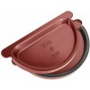 Čelo žľabové polkruhové s gumou KJG pozink - farebný - RAL 3009 Oceľovo červená - 333 mm (šírka žľabu 153 mm)