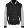 Build your Brand Bunda College BB 004 COT56B004q3800-black/heath XS Černá/melír šedá