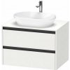 Duravit Ketho.2 Umývadlová skrinka s výrezom, 57x80x55 cm, 2 zásuvky, matná biela K24895018180000