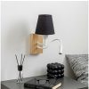 Brilagi Brilagi - LED Nástenná lampa NUBILA WOOD 1xE27/25W/230V + LED/3W dub/čierna BG1565A + záruka 3 roky zadarmo