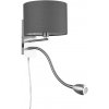 Trio Lighting Hotelové nástenné svietidlo s LED svetlom na čítanie, okrúhle, sivé - 271170211