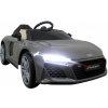 Detské elektrické autíčko Megacar Audi R8 Sport, kolesá EVA pena, rádio USB, MP3, diaľkové ovládanie, kožená sedačka , 2x35W, 12V, sivá metalíza