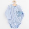 Dojčenské celorozopínacie body s dlhým rukávom New Baby Happy Elephant blue, veľ. 62 (3-6m)